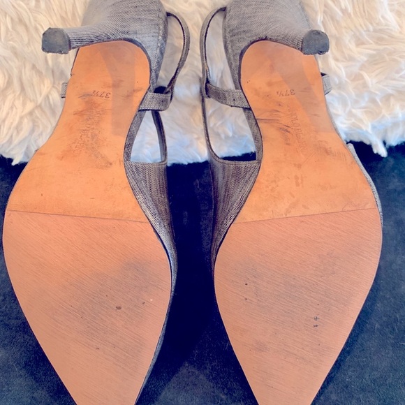 Manolo Blahnik 4.5” Closed Toe Sling Back Heels - Picture 5 of 8